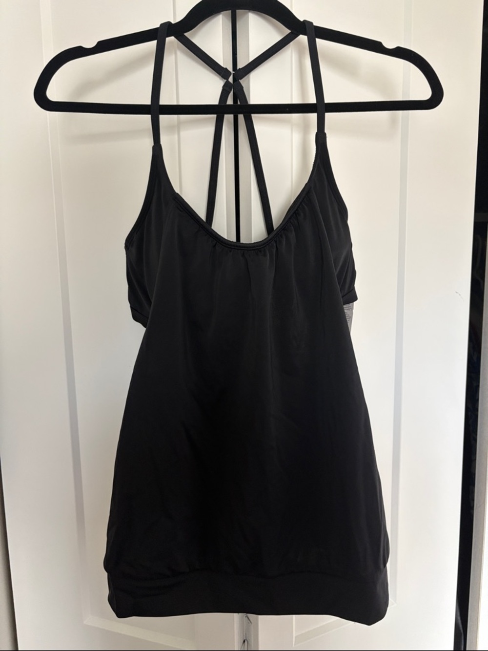 NEW [Athleta] Blousy Racerback Tankini Swim Swimsuit Top Black Women’s 34B/C - Picture 4 of 12